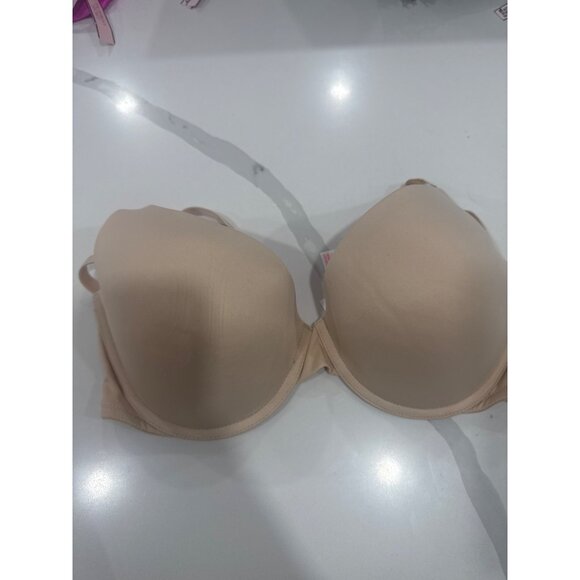 Victorias Secret Lightly Lined Demi Bra 34DD Beige Pink Underwire Adjustable Str - Picture 2 of 5